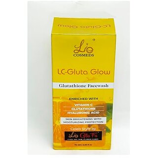                       Lio Cosmeds LC Gluta Glow  Face Wash |  Face Wash | Vitamin C | Hyaluronic Acid | Aloe Vera | Skin Brightening with Moisturizing Protection | 70 gm                                              