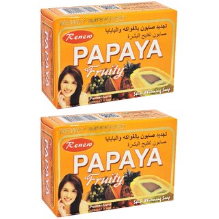 Renew Papaya Fruity Skin Whitening Herbal Soap - 135g (Pack Of 2) Renew Papaya Fruity Skin Whitening Herbal Soap - 135g (Pack Of 2)