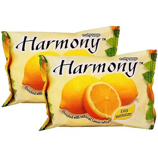                       Harmony Fruity Lemon Face & Body Soap - Pack Of 2 (75g)                                              