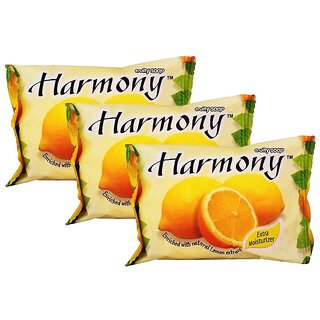                       Harmony Fruity Lemon Face & Body Soap - Pack Of 3 (75g)                                              