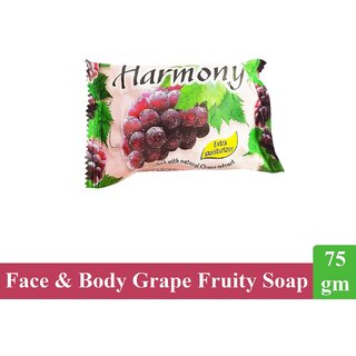                       Harmony Fruity Grape Face & Body Soap - Pack Of 1 (75g)                                              