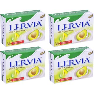                       Lervia Milk & Avocado Soap - 90g (Pack Of 4)                                              
