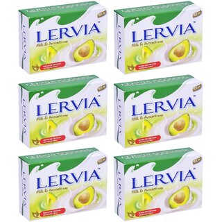                       Lervia Milk & Avocado Soap - 90g (Pack Of 6)                                              