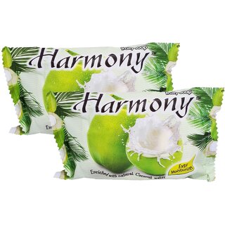                      Harmony Fruity Coconut Water Face & Body Soap - Pack Of 2 (75g)                                              