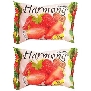                       Harmony Fruity Strawberry Soap - 75gm (Pack Of 2)                                              