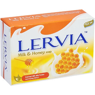                       Lervia Milk & Honey Soap - 90g                                              