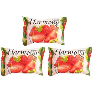                       Harmony Fruity Strawberry Soap - 75gm (Pack Of 3)                                              