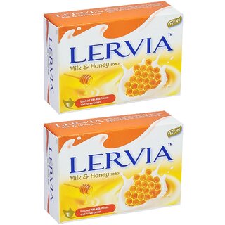                      Lervia Milk & Honey Soap - 90g (Pack Of 2)                                              