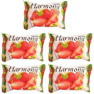                       Harmony Fruity Strawberry Soap - 75gm (Pack Of 5)                                              