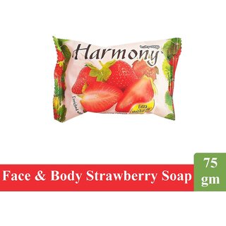                       Harmony Fruity Strawberry Face  Body Soap - Pack Of 1 (75g)                                              