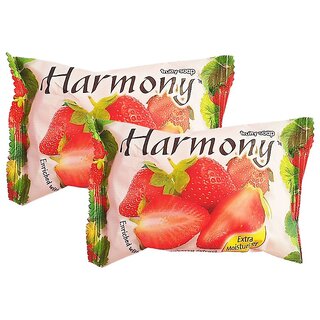                       Harmony Fruity Strawberry Face & Body Soap - Pack Of 2 (75g)                                              
