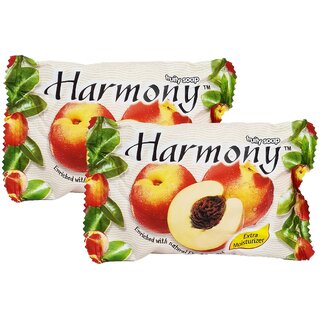                       Harmony Fruity Peach Face  Body Soap - Pack Of 2 (75g)                                              