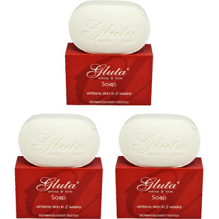                       Gluta White  Firm Whiten Face  Body Soap - Pack Of 3 (135g)                                              