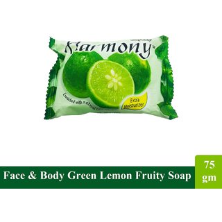                       Harmony Fruity Green Lemon Face  Body Soap - Pack Of 1 (75g)                                              