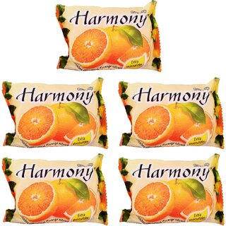                       Harmony Fruity Orange Soap - 75gm (Pack Of 5)                                              