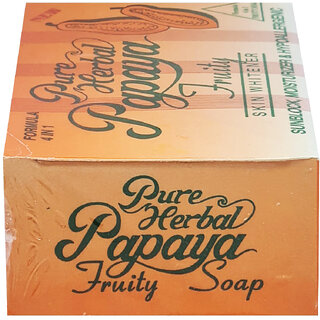                       Pure Herbal Papaya Fruity 4 In 1 Skin Whitener Soap - 135g                                              