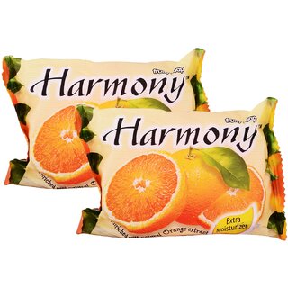                       Harmony Fruity Orange Face & Body Soap - Pack Of 2 (75g)                                              