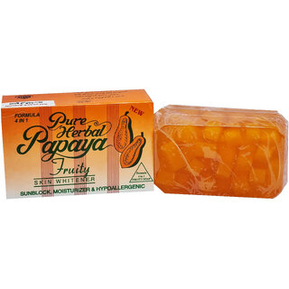 Pure Herbal Papaya Fruity Skin Whitener Soap (135 g) Pure Herbal Papaya Fruity Skin Whitener Soap (135 g)