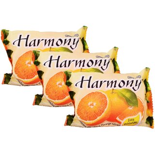                       Harmony Fruity Orange Face  Body Soap - Pack Of 3 (75g)                                              