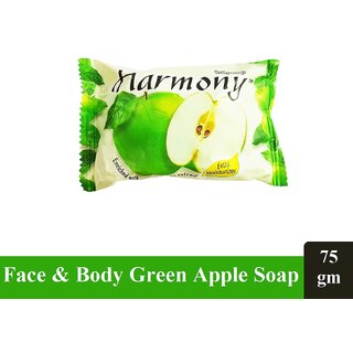                       Harmony Fruity Green aple Face & Body Soap - Pack Of 1 (75g)                                              