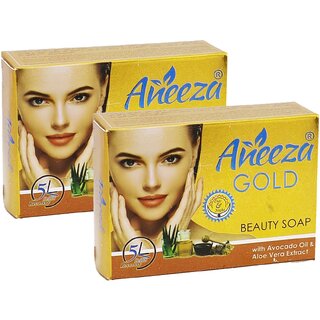                       Aneeza Gold Beauty Face  Body Soap - Pack Of 2 (90g)                                              