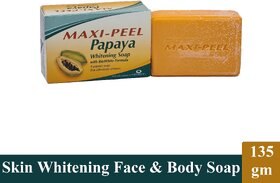 Maxi Peel Face  Body Papaya Whitening Soap - Pack Of 1 (135g)