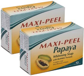 Maxi Peel Face  Body Papaya Whitening Soap - Pack Of 2 (135g)