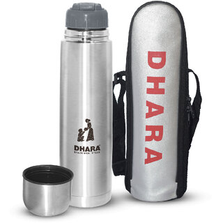                       Dhara Stainless Steel Dilmah Thermosteel Flip Lid 24 Hours Hot And Cold Flask Bottle 500ml                                              