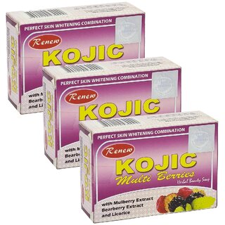                       Renew Kojic Multi Berries Face Beauty Soap -  Pack Of 3 (135g)                                              