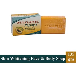                      Maxi Peel Face  Body Papaya Whitening Soap - Pack Of 1 (135g)                                              