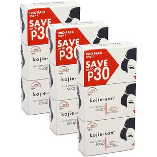                       Kojie San Skin Lightening Face  Body Soap - Pack Of 3 (3X100gm)                                              