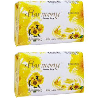                       Harmony Milky  Creamy Sunflower Beauty Soap - 135g (Pack Of 2)                                              