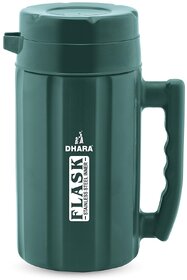 Dhara Stainless Steel Insulated Hot And Cold Thermoware Carafe 1200ml Green