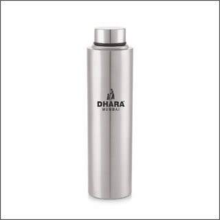                       Dhara Stainless Steel Everfresh Fridge Water Bottle 1000 ml Silver  Single Wall  Leak Proof  Airtight  Easy to Carry                                              