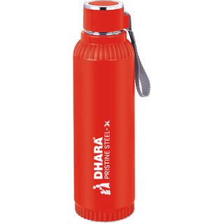                       Dhara Stainless Steel Quench Inner Steel Insulated Water Bottle 700 ml Red                                              