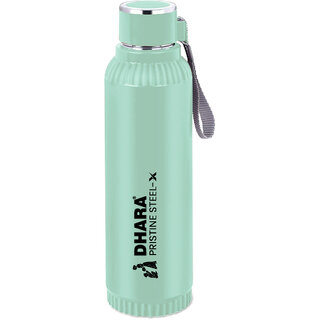                       Dhara Stainless Steel Quench Inner Steel Insulated Water Bottle 700ml Light Green                                              