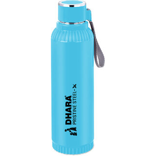                       Dhara Stainless Steel Quench Inner Steel Insulated Water Bottle 700ml Aqua Blue                                              