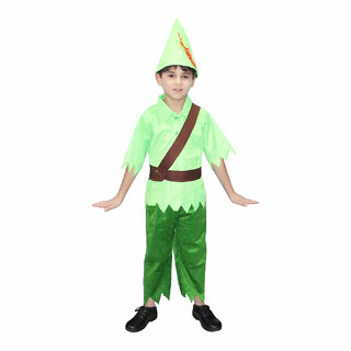                       Kaku Fancy Dresses Fairy Tales Peter Pan Costume -Green  Brown, For Boys                                              
