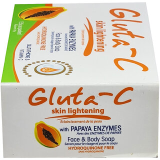                       Gluta-C Skin Lightening With Papaya Enzymes Face  Body Soap - 135g                                              