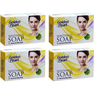                       Golden Pearl Whitening For Acne  Oil Skin Soap - 100g (Pack Of 4)                                              
