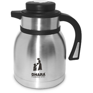                       Dhara Stainless Steel Chai Club Vacuum Insulated Hot And Cold Thermosteel Carafe 1200ml                                              