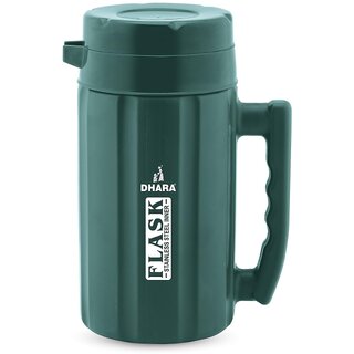                       Dhara Stainless Steel Insulated Hot And Cold Thermoware Carafe 1200ml Green                                              