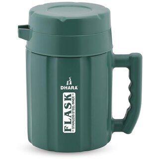                       Dhara Stainless Steel Insulated Hot And Cold Thermoware Carafe 800ml Green                                              
