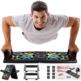                       ODDISH ABS Pushup Board, 15 in 1 Push up board for men, push up bar, push up stand, pushup bars, gym equipment for men, excersing equipment, chest workout equipment - Training System for Men and Women                                              