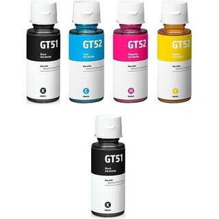                       Realink Ink GT51 52 Multicolor Ink Bottle Set + 1 Bk Extra Black + Tri Color Combo Pack Ink Bottle ()                                              