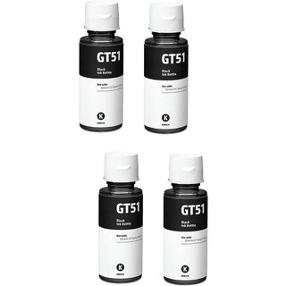                       Realink Ink Cartridge GT51 GT52 BK Compatible For GT5810 5811 5820 Printer Pack of 4 Black Ink Bottle ()                                              
