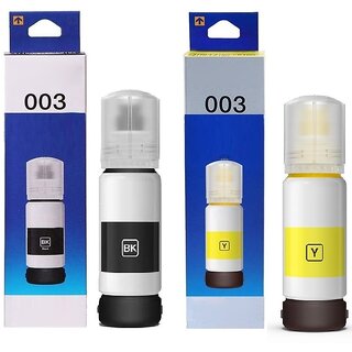                       Realink Cartridge 003 Black + Yellow Ink Bottle Compatible For L3100 L3101 L3110 L3150 Pack Of 2 Black Ink Cartridge ()                                              