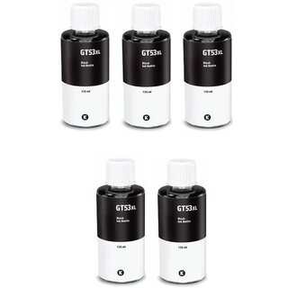                       Realink Ink GT53XL BK Ink Compatible For Gt5810 Gt5811 Gt5820 Gt5821 310 Pack Of 5 Black Ink Bottle ()                                              