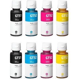                       Realink GT 51 GT 52 Multicolor Ink Bottle 2 Set Black + Tri Color Combo Pack Ink Bottle ()                                              