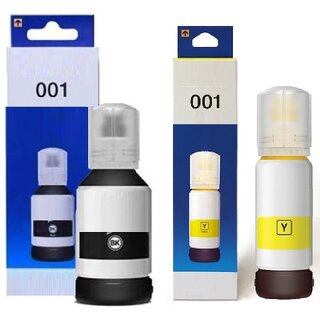                       Realink Cartridge 001 Black & Yellow Ink Compatible for L4150 L4160 L6170 L6190 L6160 Pack Of 2 Black Ink Cartridge ()                                              